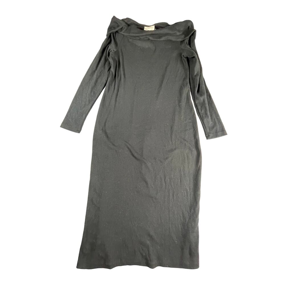 Universal Thread Dress Womens Large Black Long Sleeve Midi Bodycon Knit NWT
